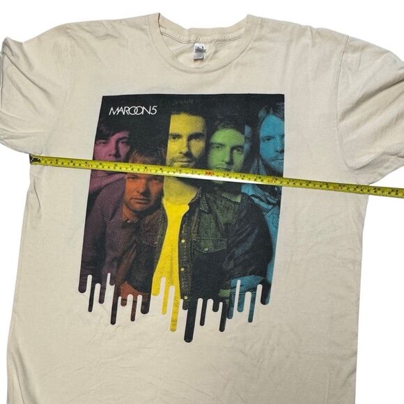 2010 Maroon 5 Tour Adult T Shirt Large Beige Music Concert Adam Levine y2k - Picture 9 of 13